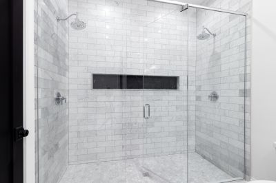Finished Shower with Glass Doors